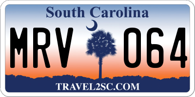 SC license plate MRV064