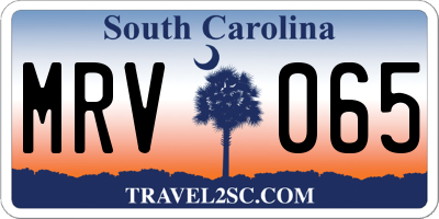 SC license plate MRV065