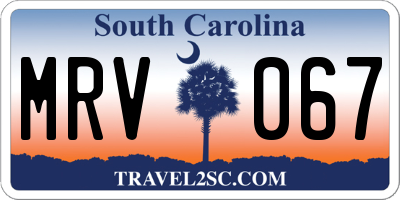 SC license plate MRV067
