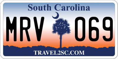 SC license plate MRV069