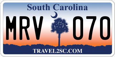 SC license plate MRV070