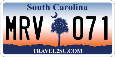 SC license plate MRV071