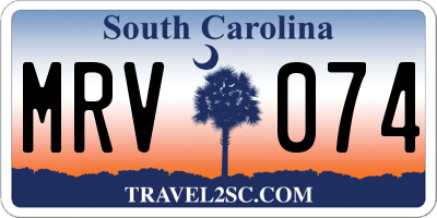 SC license plate MRV074