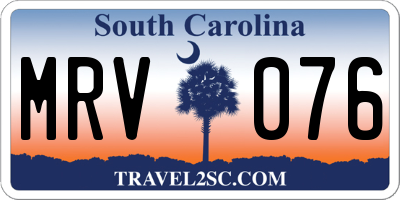 SC license plate MRV076