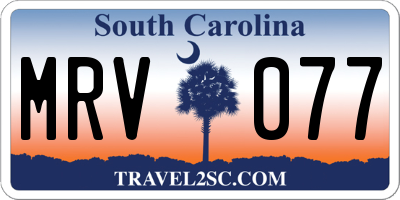 SC license plate MRV077