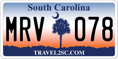 SC license plate MRV078