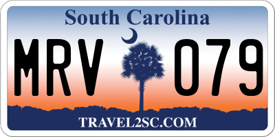 SC license plate MRV079