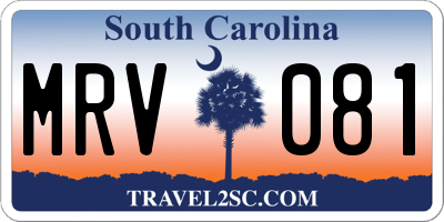 SC license plate MRV081