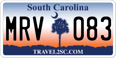 SC license plate MRV083