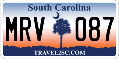 SC license plate MRV087