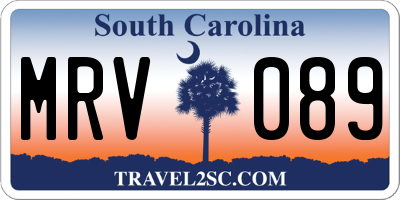 SC license plate MRV089