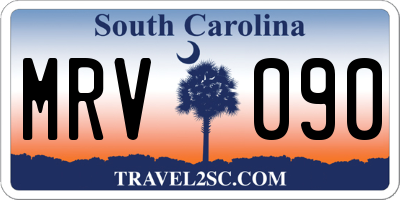 SC license plate MRV090