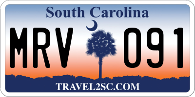 SC license plate MRV091