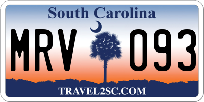 SC license plate MRV093