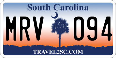 SC license plate MRV094