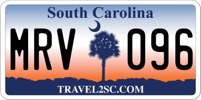 SC license plate MRV096