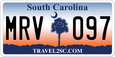 SC license plate MRV097