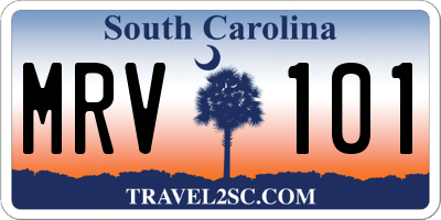SC license plate MRV101