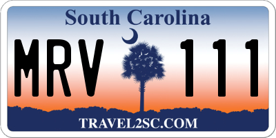 SC license plate MRV111