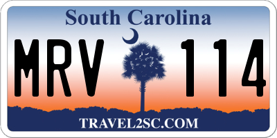 SC license plate MRV114