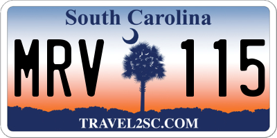 SC license plate MRV115