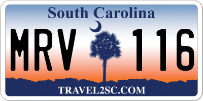 SC license plate MRV116