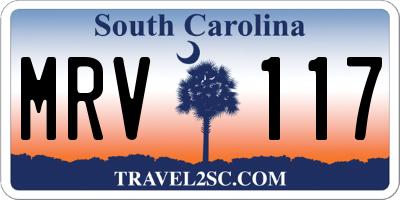 SC license plate MRV117