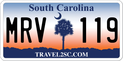 SC license plate MRV119