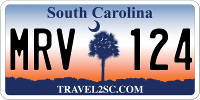 SC license plate MRV124