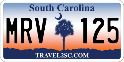 SC license plate MRV125
