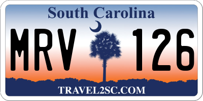 SC license plate MRV126