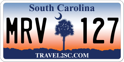 SC license plate MRV127