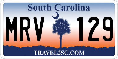 SC license plate MRV129