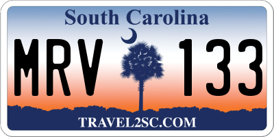 SC license plate MRV133