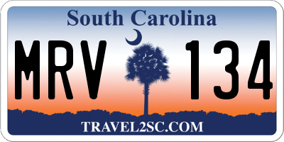 SC license plate MRV134