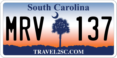 SC license plate MRV137