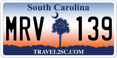 SC license plate MRV139