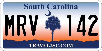 SC license plate MRV142