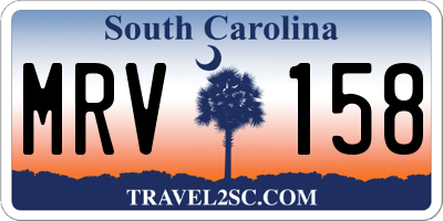 SC license plate MRV158