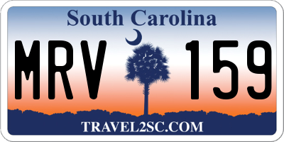 SC license plate MRV159