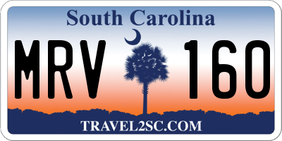 SC license plate MRV160
