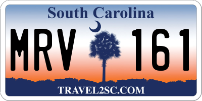 SC license plate MRV161