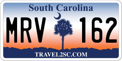 SC license plate MRV162