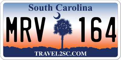 SC license plate MRV164