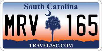 SC license plate MRV165