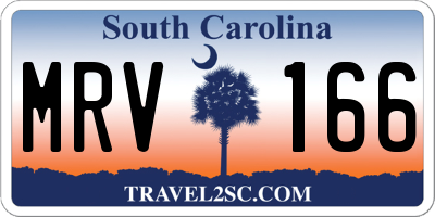 SC license plate MRV166