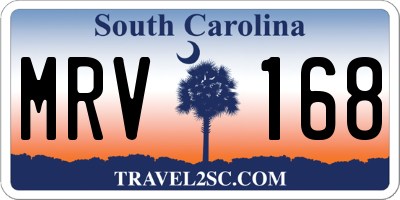 SC license plate MRV168