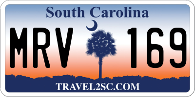 SC license plate MRV169