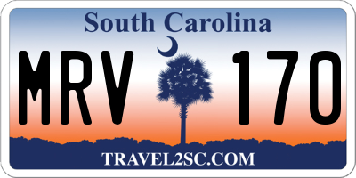 SC license plate MRV170