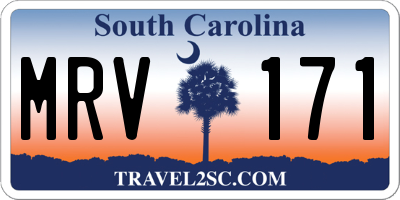 SC license plate MRV171